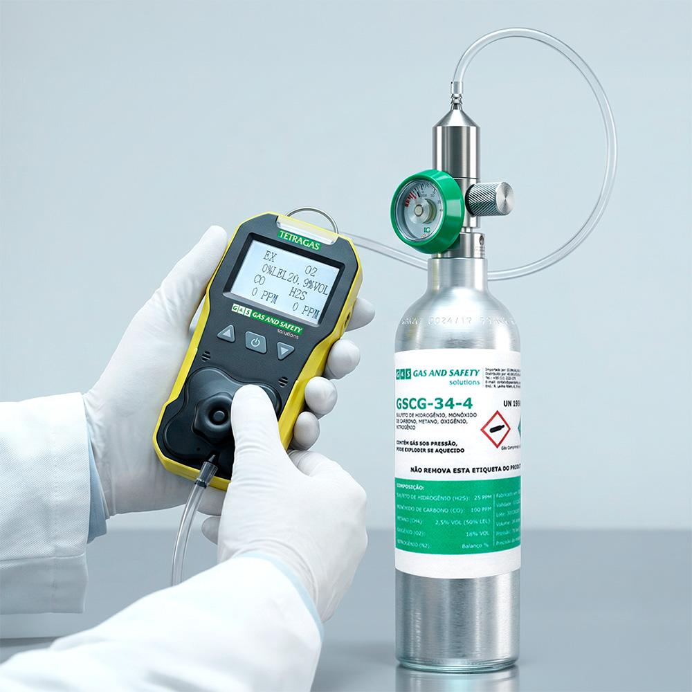 Cilindro em Alumínio com 4 Gases - 34 Litros - Gas and Safety | GSCG-34-4