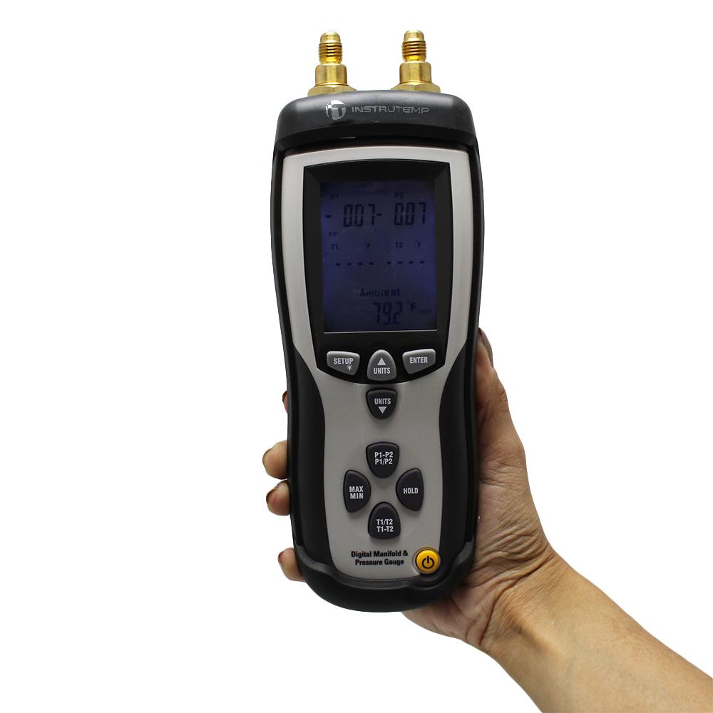 Manifold Digital Duas Saídas - R22 e R410A - 500PSI/4000KPA - Instrutemp | ITMANIFOLD