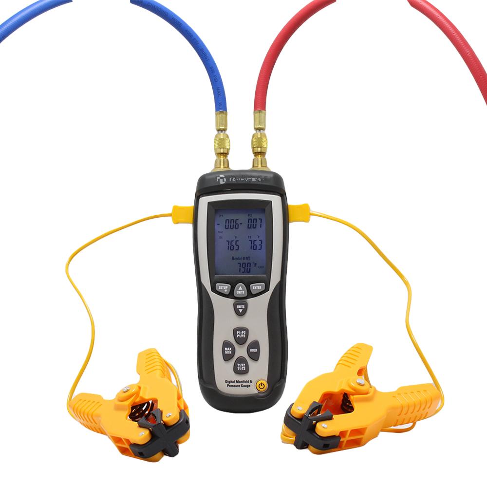Manifold Digital Duas Saídas - R22 e R410A - 500PSI/4000KPA - Instrutemp | ITMANIFOLD