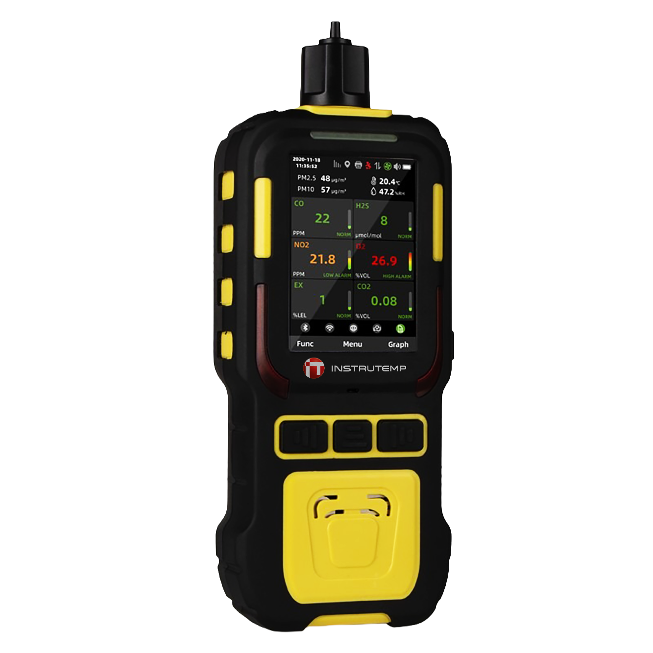 Detector Multigás Portátil Marine - O2, CO, H2S, CH4, CO2 - Instrutemp | ITMARX5