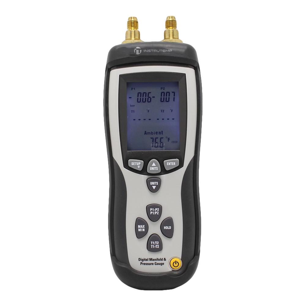 Manifold Digital Duas Saídas - R22 e R410A - 500PSI/4000KPA - Instrutemp | ITMANIFOLD