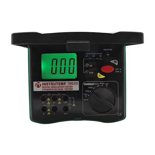 Megôhmetro Digital Portátil - até 5000V CAT II - INSTRUTEMP | ITMG820