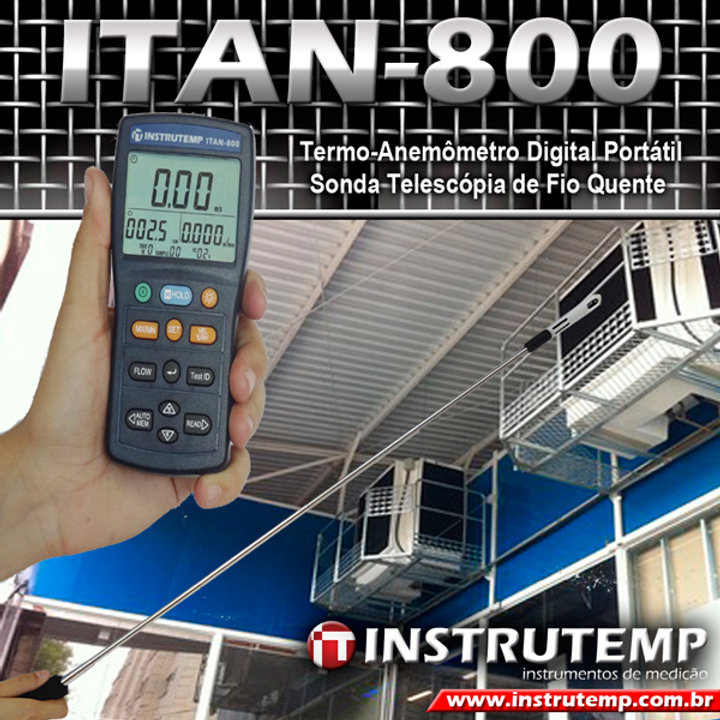 Termo-anemômetro com sonda Telescópia ITAN-800 Instrutemp