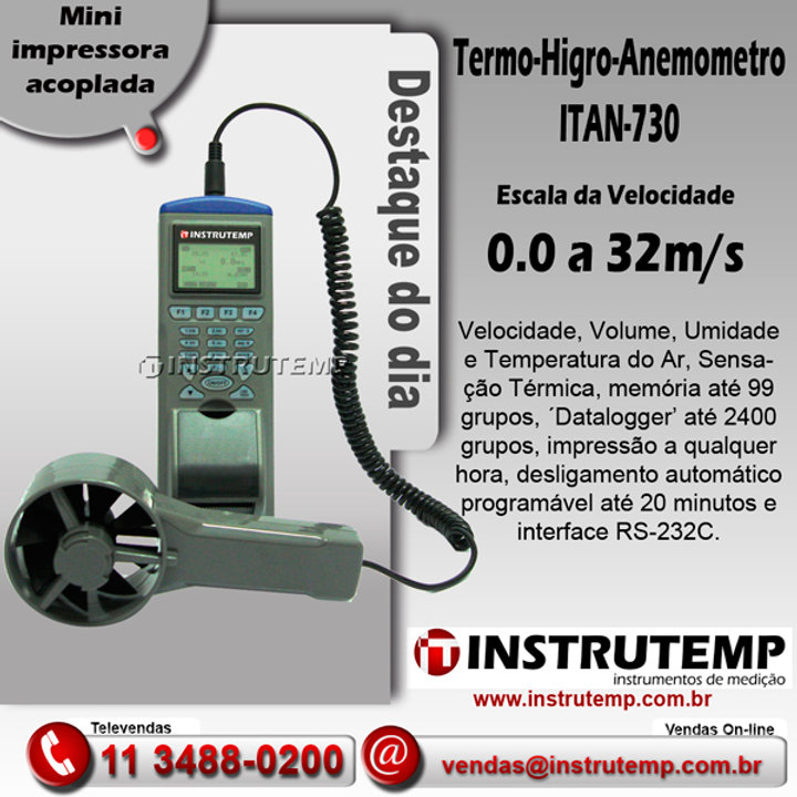 Termo-higro-anemometro com impressora acoplada!